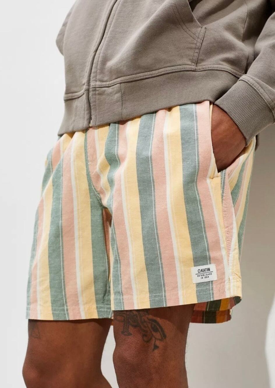 Katin Local Kenwood Striped Linen Blend Shorts